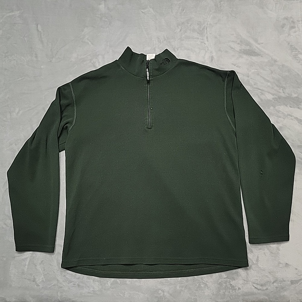 The North Face Shirt Mens M Green Quarter Zip Pullover Hiking Outdoor